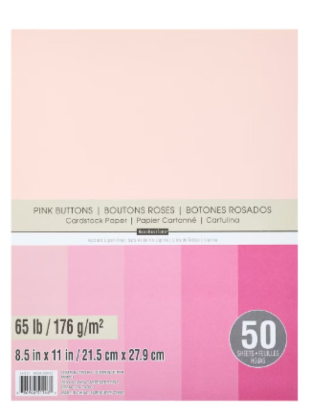 8.5" x 11" 65lb. Pinks Cardstock Paper Pack by Recollections, 50 Sheets